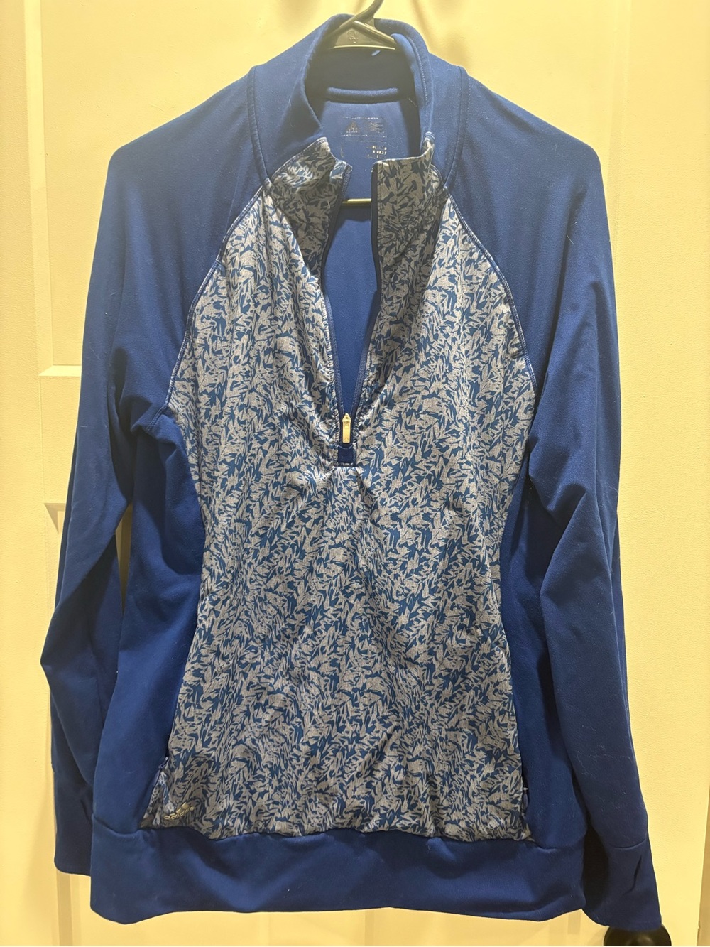 adidas Blue Quarter-Zip Printed Women's Pullover